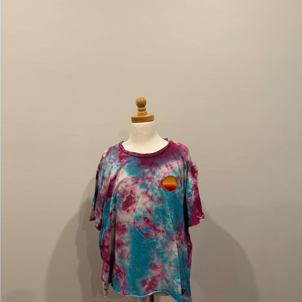 Tie-Dye aviator nation T-Shirt with Sunset Patch